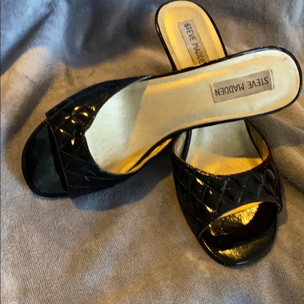 Black Patent Slides
